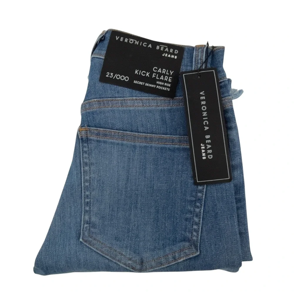 Veronica Beard Carly Skinny Jeans Womens Size 23 Sunrise Blue‎ Frayed Hem NWT
